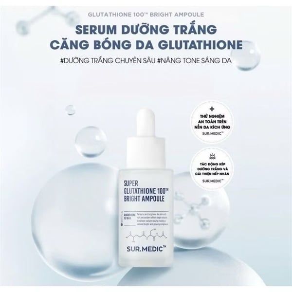 Serum Truyền Trắng Sur.Medic+ Super Glutathione 100TM Bright (10/2/2028)
