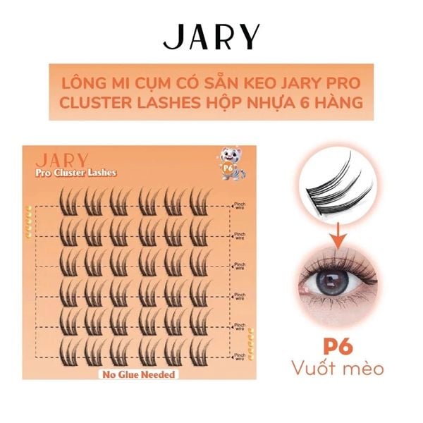 Lông Mi cụm Jary Cluster Lashes Hộp Nhựa 5 Hàng