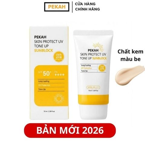 Kem Chống Nắng Nâng Tone Pekah Skin Protect UV Sun Block Hàn Quốc 70ml (12/2028)