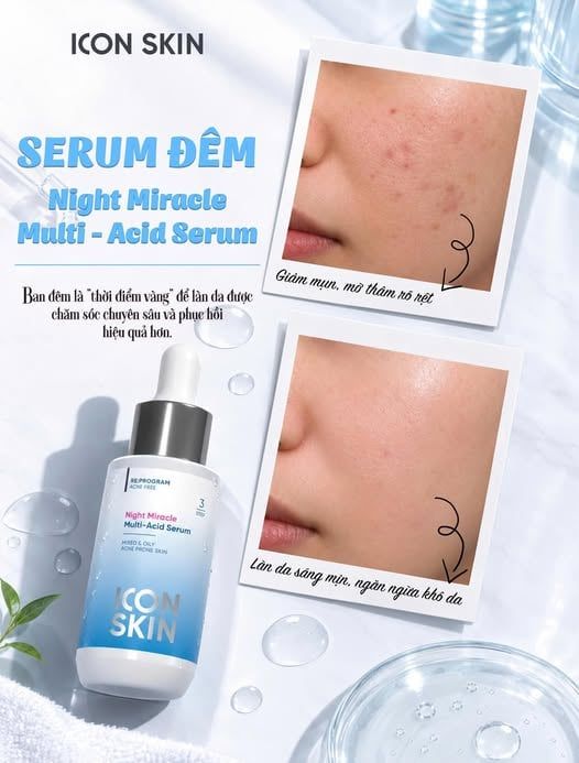 Serum Ban Đêm ICON SKIN Night Miracle Multi Acid