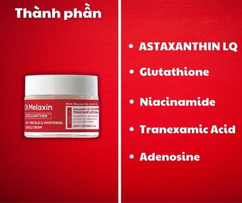 Kem Dưỡng Trắng ASTAXANTHIN Dr.Melaxin Dưỡng Trắng, Làm Mờ Nám