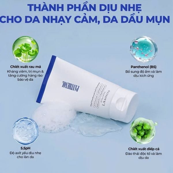 Sữa Rửa Mặt Dịu Nhẹ Labonita Vital Panthenol