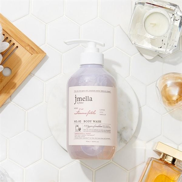 Set Sữa Tắm Nước Hoa JMELLA In France Body Wash 1000ML Kèm Bông Tắm