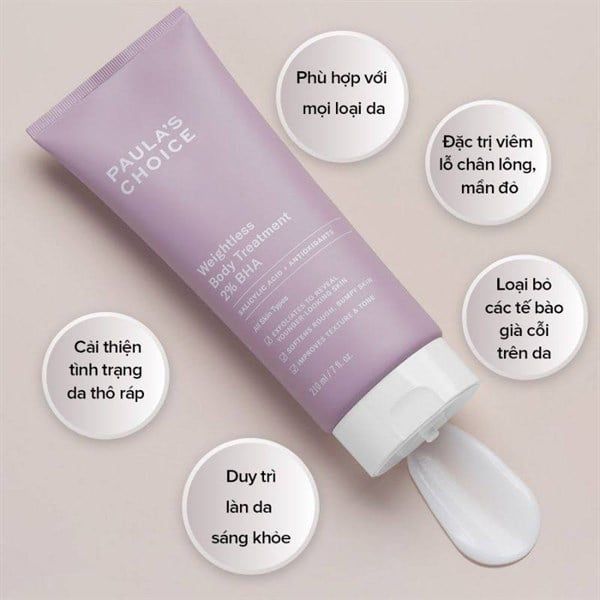 [BHA] Kem Dưỡng Thể Paula’S Choice Weightless Body Treatment 2% BHA 210ml (06/2027)