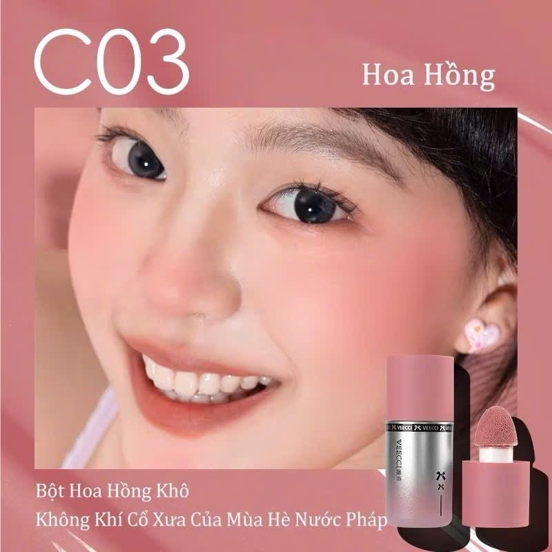 Má Hồng Kem Veecci Thỏi Hồng 3.5G (01/2029)