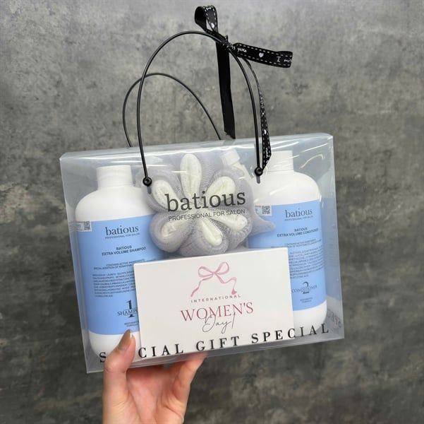 Set Bộ Dầu Gội - Xả Batious 500ml (Kèm Hộp + Bông Tắm)