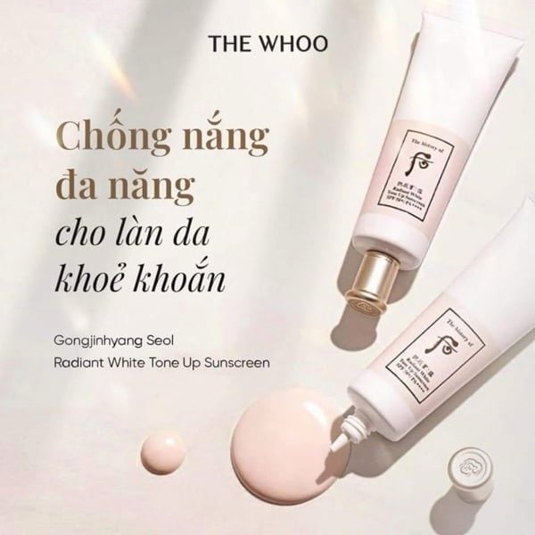 Kem chống nắng Whoo Radiant White Tone Up Sunscreen (12/2028)