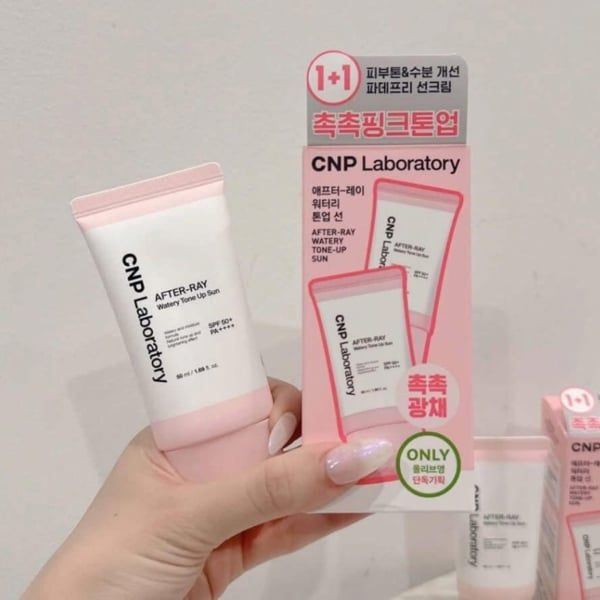 Set Kem Chống Nắng CNP After Ray Watery Tone Up Sun SPF50+ PA4+