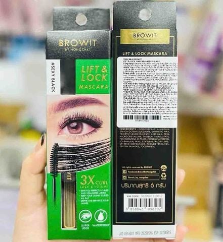 #XANH LÁ - MASCARA NONGCHAT BROWIT LIFT & LOCK 3X CURL (1/2027)