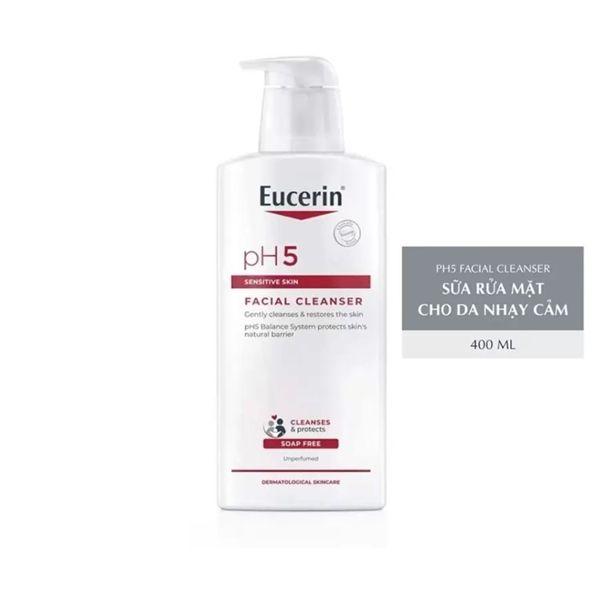 (NK) Sữa Rửa Mặt Eucerin PH5 Facial Cleanser Sensitive Skin 400ml (23/03/2028)