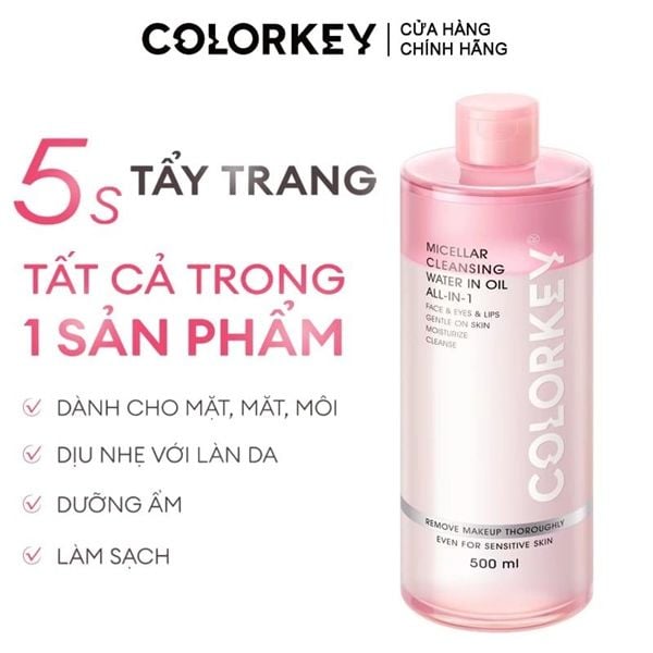 Nước Tẩy Trang 2 Lớp Colorkey Micellar Cleansing Water In Oil All-In-1