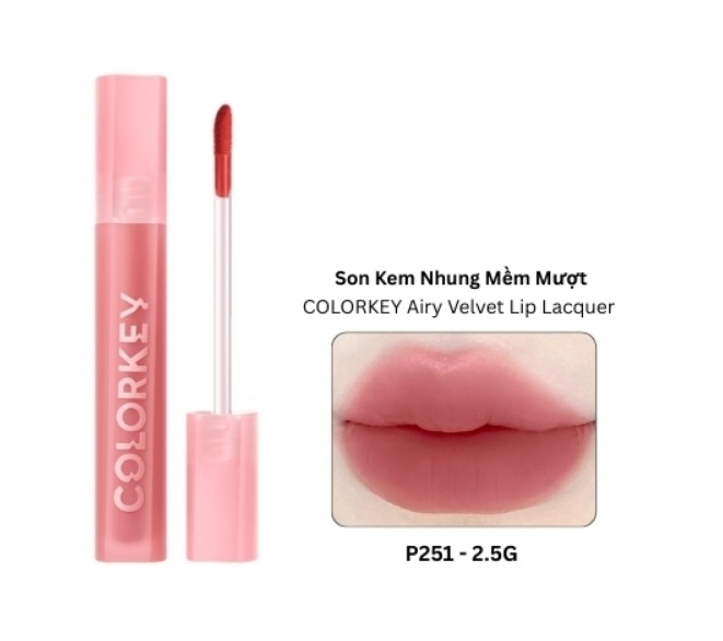 Son Kem Lì Colorkey Airy Velvet Lip Lacquer (10/04/2028)