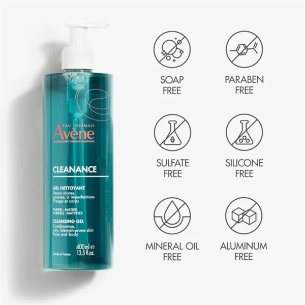 Sữa Rửa Mặt Avene Cleanance Cleansing Gel 400ml (08/2027)