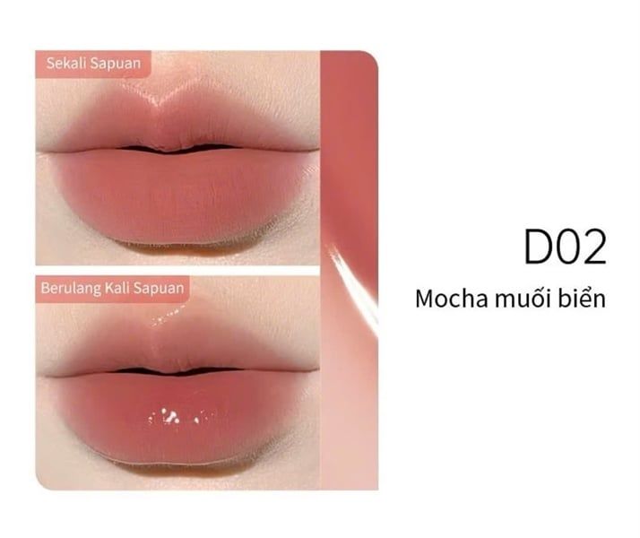 Son 2 Đầu Kem Lì + Dưỡng Bóng Mooekiss