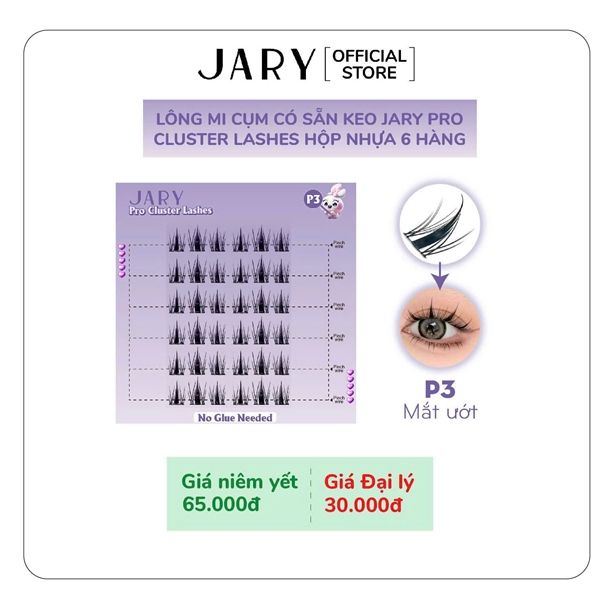 Lông Mi cụm Jary Cluster Lashes Hộp Nhựa 5 Hàng
