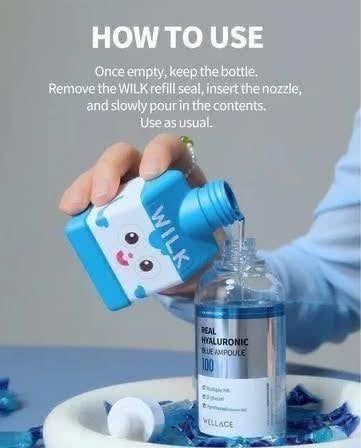 Set Serum + Hộp Refill Wellage Real Hyaluronic Blue Ampoule 100 (10/2027)