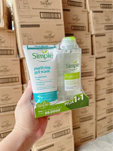 Combo Tẩy Trang + Sửa Rửa Mặt Simple (200ml+150ml)