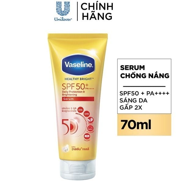 #Vàng - Dưỡng Thể Vaseline Healthyl Bright 50Spf Daily Protection & Brightening Serum