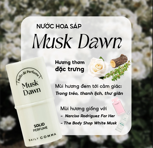 NƯỚC HOA SÁP DẠNG THỎI DAILY COMMA (20/09/2028)