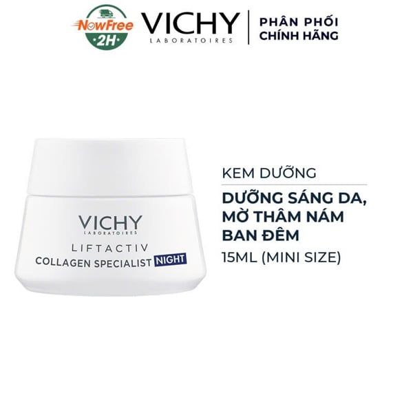 Kem Dưỡng Sáng Da Mờ Thâm Nám Ban Đêm Vichy Liftactiv Collagen Specialist 16 Night