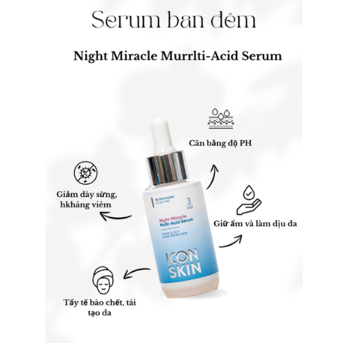Serum Ban Đêm ICON SKIN Night Miracle Multi Acid