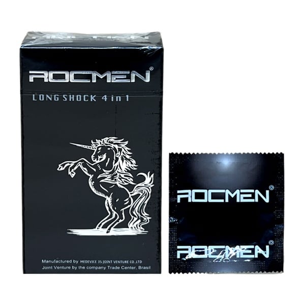 Bao cao su kéo dài thời gian Rocmen Đen Hộp 12 cái