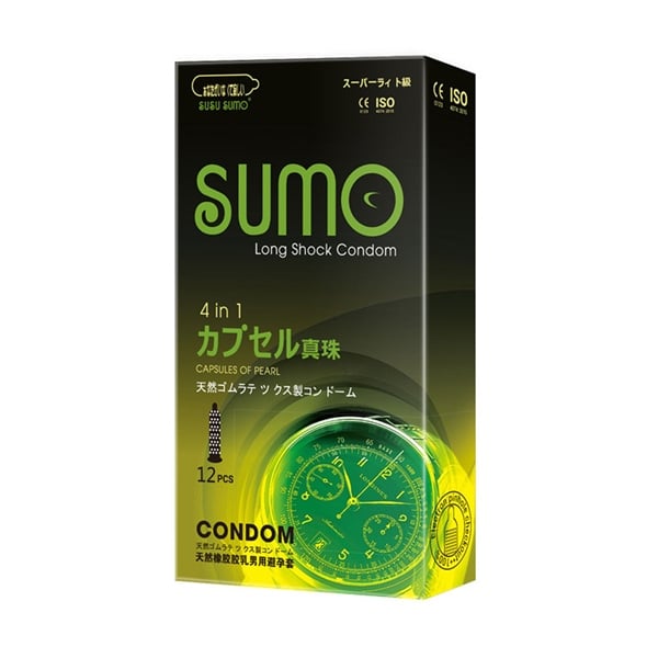 Bao cao su kéo dài thời gian Sumo Long Shock 4in1 Hộp 12 cái