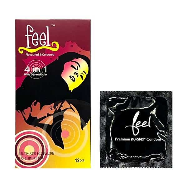Bao cao su kéo dài thời gian Feel 4in1 Hộp 12 cái