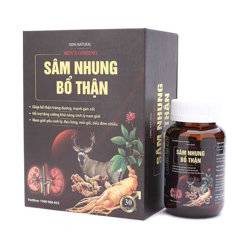 Viên uống hỗ trợ thận, tráng dương Sâm Nhung Bổ Thận Hộp 30 Viên