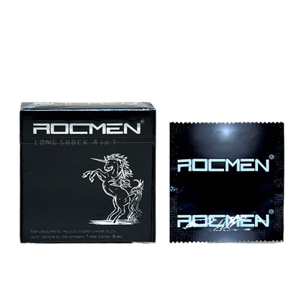 Bao cao su kéo dài thời gian Rocmen Đen Hộp 3 cái