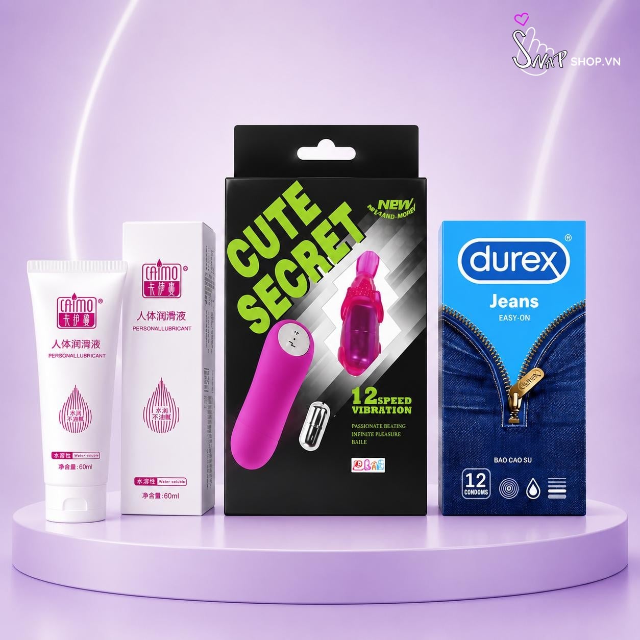 Combo Cô Nàng Độc Thân Trứng Rung Cute Gel BCS Durex