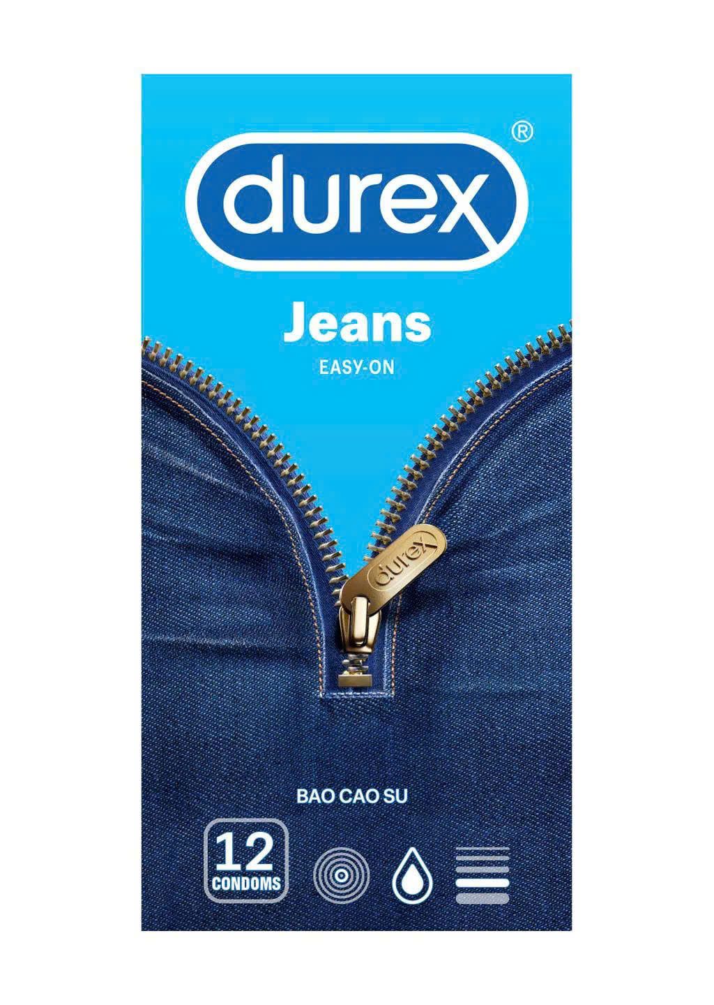  Bao cao su ôm chặt size nhỏ Durex Jeans Hộp 12 Cái 