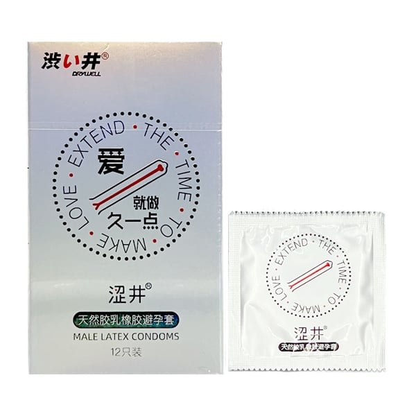 Bao cao su kéo dài thời gian DryWell Long Lasting Hộp 12 cái