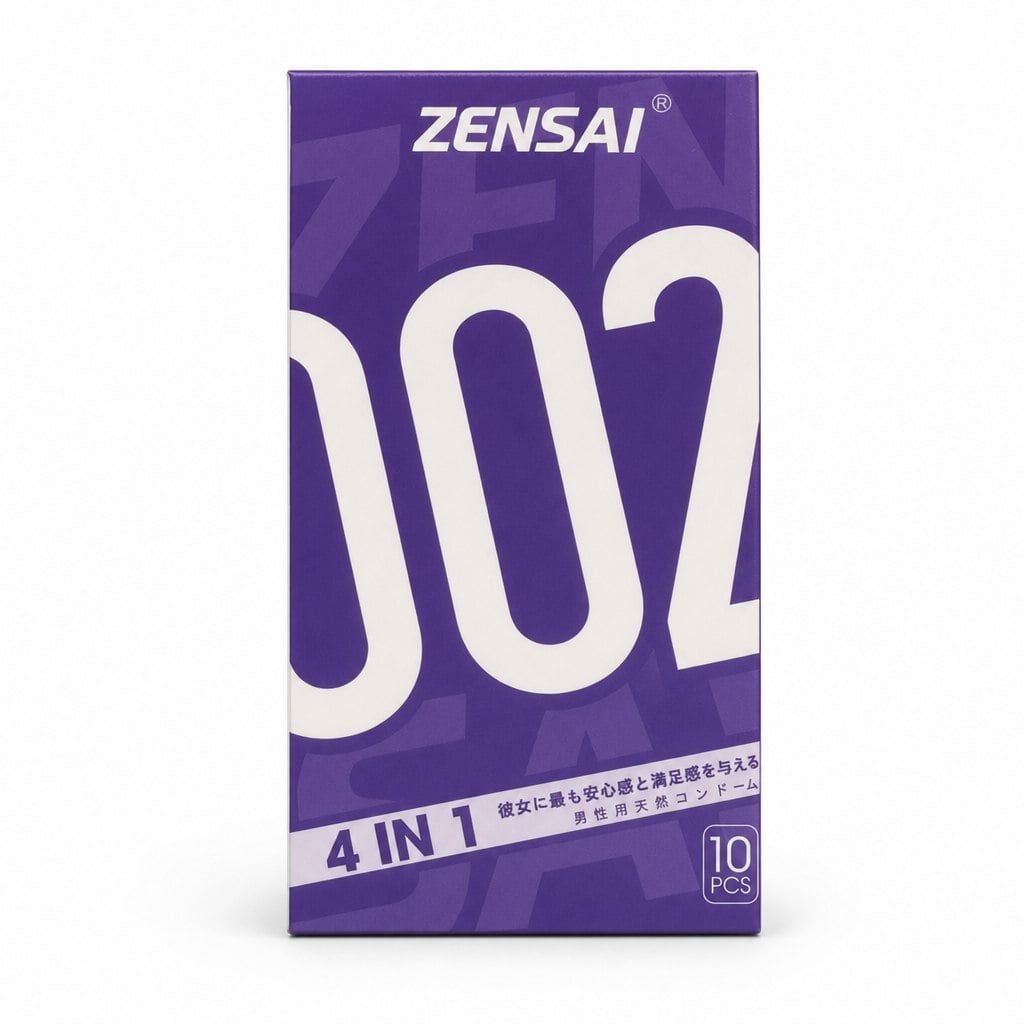  Bao cao su siêu mỏng có gai hương nha đam Zensai 002 4in1 Hộp 10 cái 
