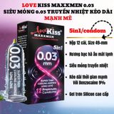  Bao cao su siêu mỏng kéo dài thời gian hương bạc hà Lovekiss Maxxmen 003 Hộp 12 Cái 