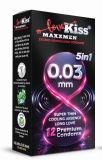  Bao cao su siêu mỏng kéo dài thời gian hương bạc hà Lovekiss Maxxmen 003 Hộp 12 Cái 