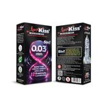  Bao cao su siêu mỏng kéo dài thời gian hương bạc hà Lovekiss Maxxmen 003 Hộp 12 Cái 