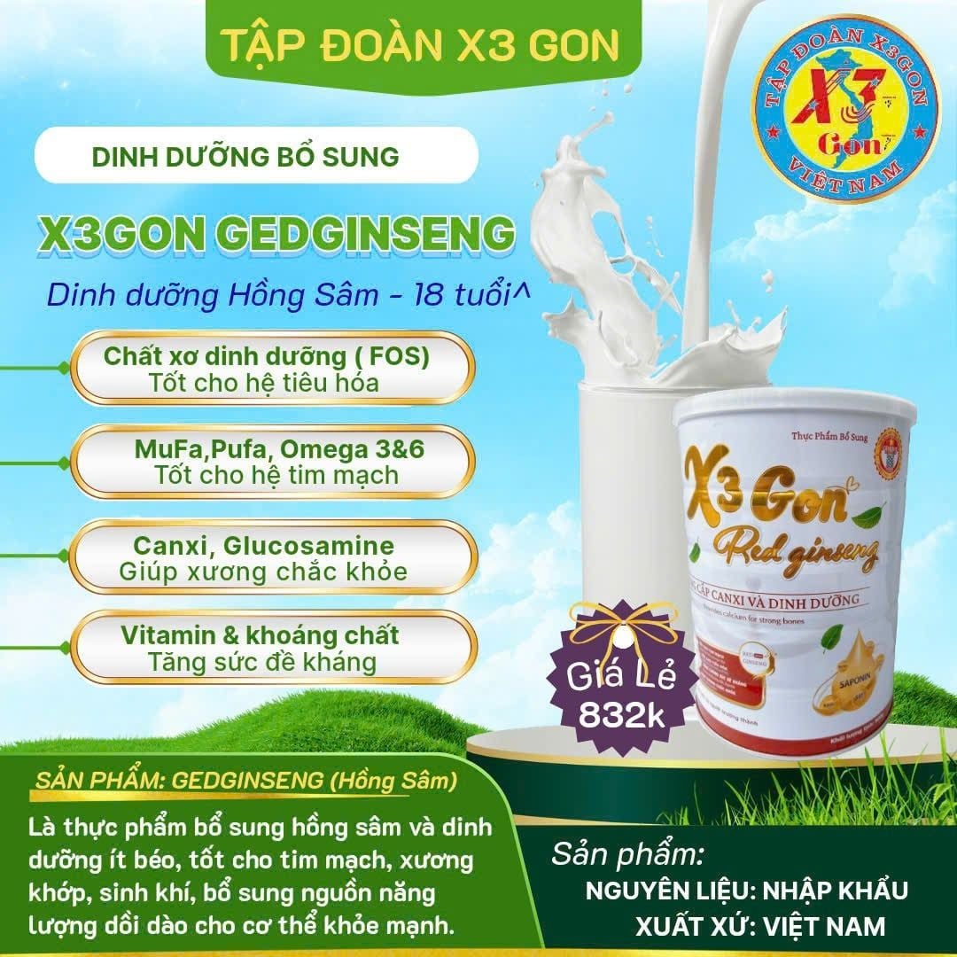  SỮA X3GON GEDGINSENG 