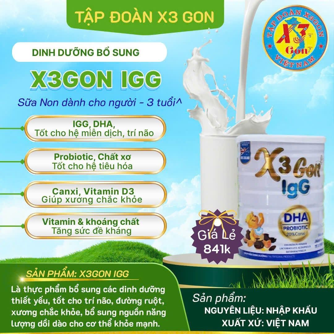  SỮA X3GON IGG 