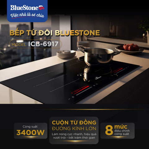  Bếp Từ Đôi BlueStone ICB-6917 3400W - Miễn phí lắp đặt, cắt đá 