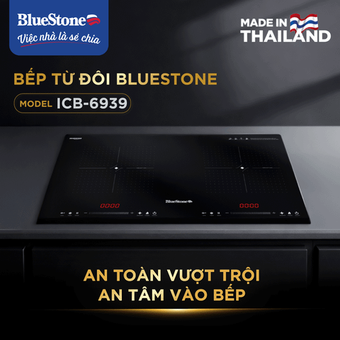  [MADE IN THAILAND] Bếp Từ Đôi BlueStone ICB-6939 5200W - Miễn phí lắp đặt, cắt đá 