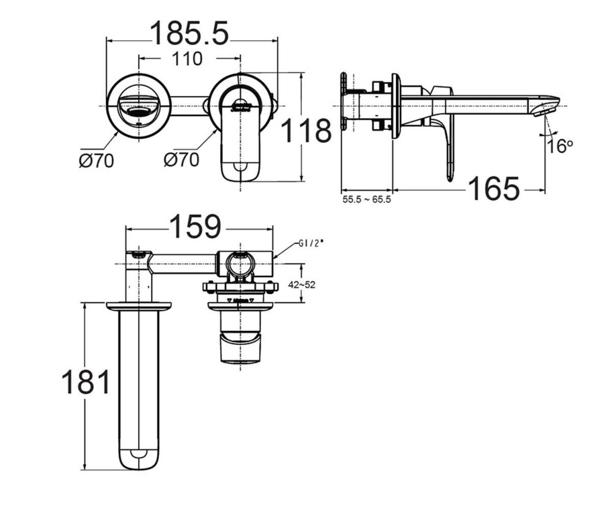  Vòi chậu gắn tường American Standard WF-1M08 