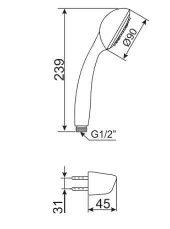 Tay sen với dây & gác sen American Standard Saga 1511-HS - Bùi Minh