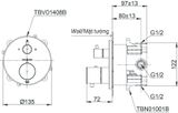  Van điều chỉnh nhiệt độ kèm van dừng và phụ kiện âm tường TOTO TBV01408B/TBN01001B 