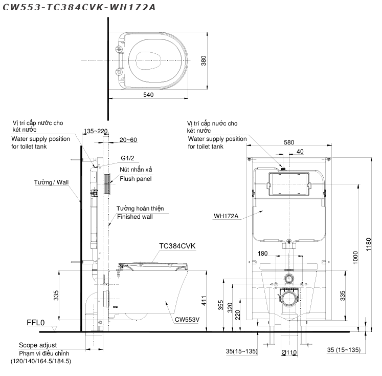  Bàn cầu điện tử TOTO CW553#XW/TCF34320GAA#NW1/WH172A/MB174P#SS 