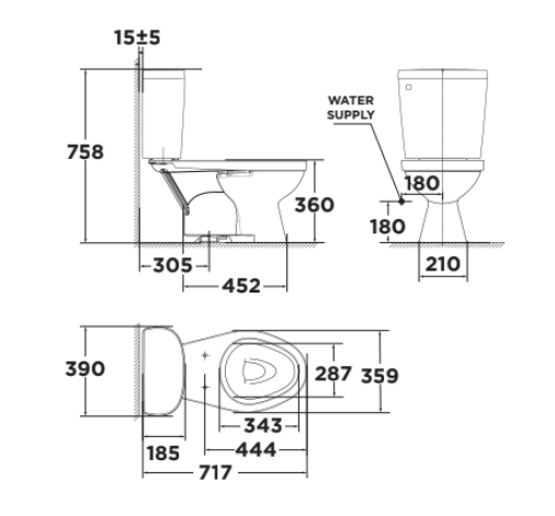  Bàn cầu 2 khối American Standard VF-2398SL 