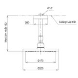  Bát sen gắn trần TOTO TBW07001A1 