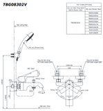  Bộ sen tắm nóng lạnh TOTO TBG08302VA/TBW15CE0A 