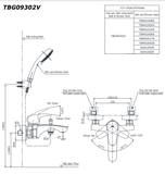  Bộ sen tắm nóng lạnh TOTO TBG09302VA/TBW15CE0A 