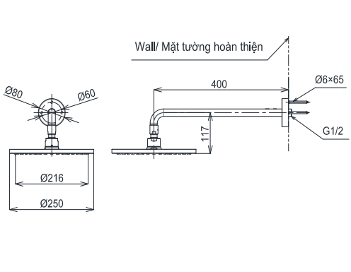  Bát sen gắn tường TOTO TBW07002A 